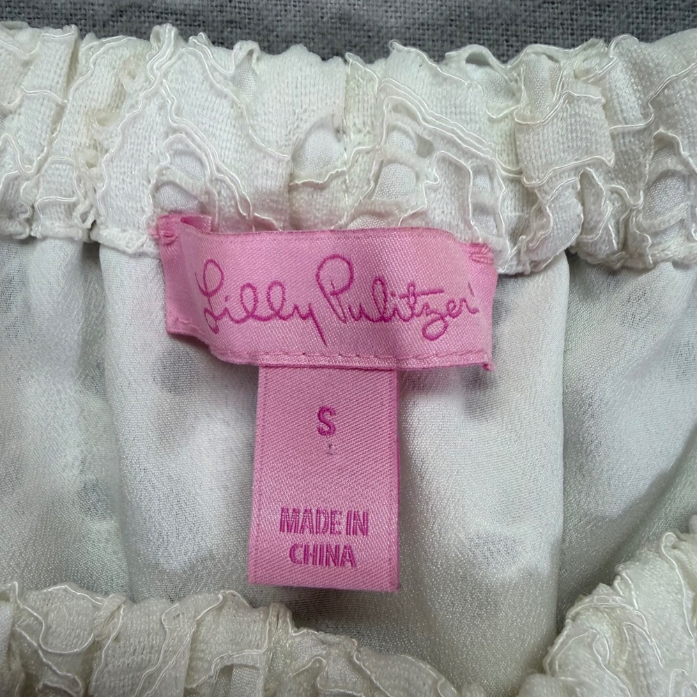Lilly Pulitzer Lace Dress Womens S White Excellent Off The Shoulder Shift - Picture 5 of 9